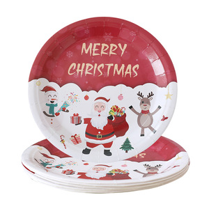 Nouvelle arrivée Décoration de Noël Arrangement de décoration de fête jetable sur le thème Assiettes <span class=keywords><strong>en</strong></span> papier - Product Image 2