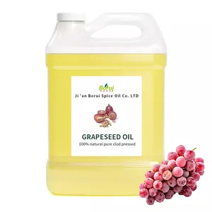 Vente en gros, prix de gros, huile de support pressée à froid de 1 litre, huile de pépins de raisin biologique naturelle pure de qualité cosmétique pour le visage