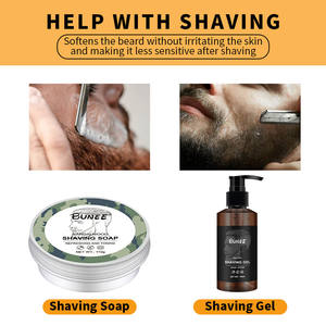 Label privé baume à barbe végétalien pour hommes Kit de croissance de la barbe avec rouleau sérum peigne Kit de soin de la barbe - Product Image 5