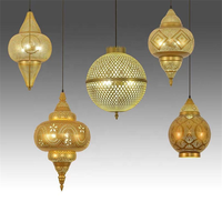 Lampe à Suspension Dorée Créative Style Marocain Lustres de Luxe Led Suspension pour Restaurant