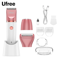 Tondeuse bikini 3-en-1 UFREE pour femme, rasoir électrique rechargeable USB, lames en acier inoxydable, étanche IPX6, usage hôtelier