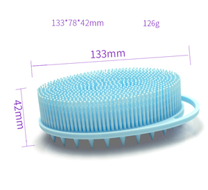 Escova de banho multi-cor para bebês e adultos, massageador dupla face, shampoo, esfoliante, óleo de <span class=keywords><strong>silicone</strong></span>, escovas absorventes, novidade em vendas - Product Image 6