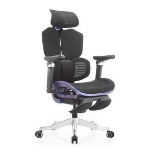 Sillas Gamer Pro con Base de <span class=keywords><strong>Aluminio</strong></span> Personalizada, Reposabrazos 6D, Silla Ergonómica Gamer de Malla Completa, Silla de Juego Reclinable con Reposapiés - Product Image 2