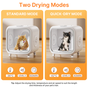 Séchoir automatique pour animaux de compagnie de 75 L pour chats et petits chiens, séchage ultra-silencieux mains libres avec température intelligente et sécurisée - Product Image 4