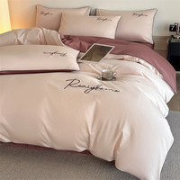Parure de lit de luxe en coton à fibres longues, écologique, douce pour la peau, couleur unie, en pur coton, durable, vente en gros