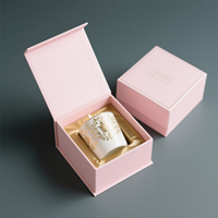 Boîte en papier personnalisable haut de gamme trois-en-un avec fermeture magnétique papillon, bougies parfumées, gaufrage noir et feuille d'or 2 mm