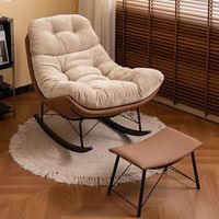 Fauteuil à bascule moderne en tissu doux, idéal pour salon, chambre, appartement, hôtel, mobilier de maison – Vente en gros directe usine