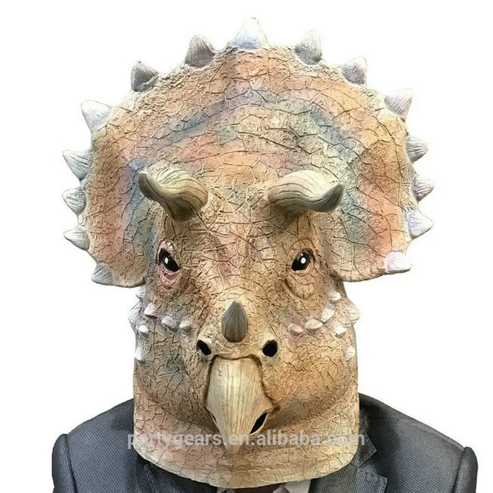 BSCI Fábrica de Auditoria do Látex de Borracha Natural Dragão Traje de Dinossauro Realista para Venda do Dia Das Bruxas Assustador Animal de Partido Máscara de Carnaval