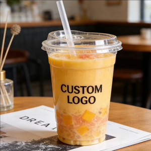 แก้วพลาสติกใสแบบใช้แล้วทิ้งขนาด 20 ออนซ์ 32 ออนซ์ สำหรับชานม ชาเย็น - Product Image 3