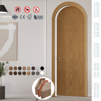 Porte simple de luxe à 2 panneaux pour l'intérieur, arche supérieure à 2 panneaux