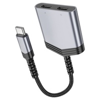 Câbles OEM ODM, adaptateur convertisseur audio, type C vers type C + type C, câble rapide, accessoires pour téléphone, logo personnalisé
