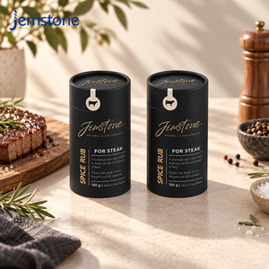 Envase de Tubo de Papel Impreso Reciclable para Especias, Condimentos y Té, Caja de Embalaje Cilíndrica de Cartón Kraft de Grado Alimenticio para Chile en Polvo - Product Image 1
