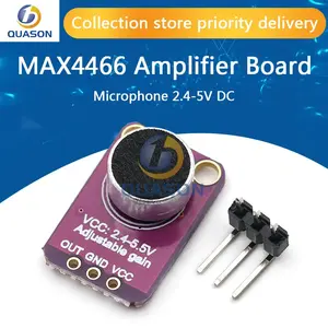 GY-MAX4466 MAX4466 Electret Microphone Amplifier Module Adjustable Gain OUT GND VCC Amplifier Board 2.4-5V DC