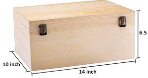 Custom Unfinished Presente Barato Embalagem Caixa com Dobrável Tampa Caixa De Madeira De Pinho Grande Caixa De Madeira - Product Image 2