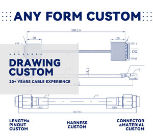 42AWG 30ピン 0.5mm マイクロ同軸LVDSケーブル 350mm ケーブルアセンブリ（組み立て済み） 埋め込みディスプレイ ドローン用 - Product Image 6