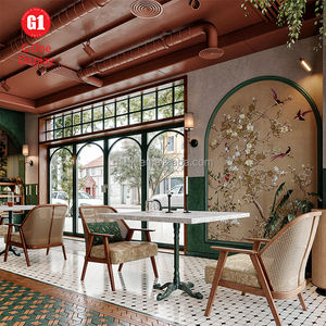 ออกแบบเฟอร์นิเจอร์ร้านกาแฟขนมหวานไม้สั่งทำ ตู้โชว์ร้านเบเกอรี่ เคาน์เตอร์บาร์ร้านกาแฟหินอ่อน - Product Image 1