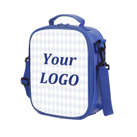 Sac isotherme portable noir en PU avec fermeture éclair, sac de pique-nique pour enfants, conteneur à lunch personnalisé avec logo