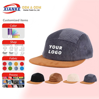 Gorra Trucker de Alta Calidad para Hombre, Modelo 2026 XNKY OEM, de Pana con Parte Superior de Gamuza, 6 Paneles, Bordada, con Cierre a Presión, Gorras de Béisbol con Logotipo Personalizado