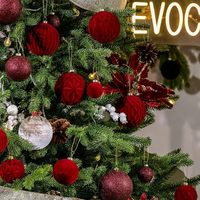 Décorations suspendues DIY pour scène de Noël, floquées, pour arbre de Noël, faites à la main, en verre incassable de haute qualité, 36 pièces