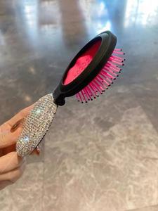 Multi purpose alta <span class=keywords><strong>estetica</strong></span> rotondo pettine pieghevole con diamante creativo intarsio portatile con specchio - Product Image 6