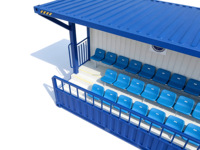 Tribune sportive préfabriquée de type conteneur, 32 sièges, gradins amovibles pour terrain de football, sièges de stade, structure sportive CTN-32