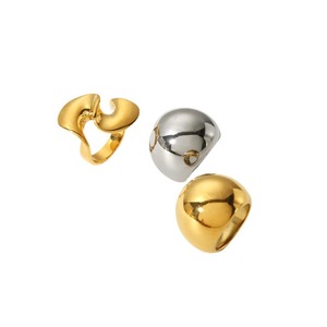 แหวนเกลียวเรขาคณิต ทอง 18K สแตนเลสสตีล ของขวัญเครื่องประดับแฟชั่นสำหรับผู้หญิง - Product Image 5