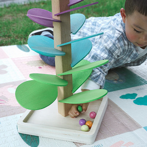 Rompecabezas de madera con forma de árbol musical arcoíris, juguete de ensamblaje con cuentas, reconocimiento de colores, educación temprana para niños de 2 a 4 años - Product Image 4