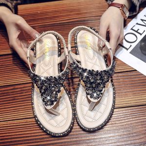 2026 Summer New Women Bohemian Roman Sandals Ethnic Handmade Beaded Woven Retro <b>Beach</b> Casual <b>Shoes</b> - Product Image 4