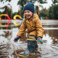 Custom unisex midi waterdichte rubberlaarzen met kleurveranderende watergevoelige film voor kinderen