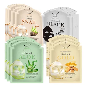 Wholesale Luxury Facial mask skin care Private Label Brighten and Porefining Organic Skin Care Gold Aloe Snail Face Mask