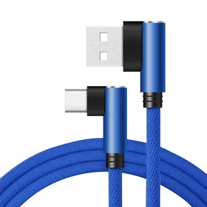 90度USB电缆3英尺6英尺10英尺弯头C型USB C微型数据充电电缆