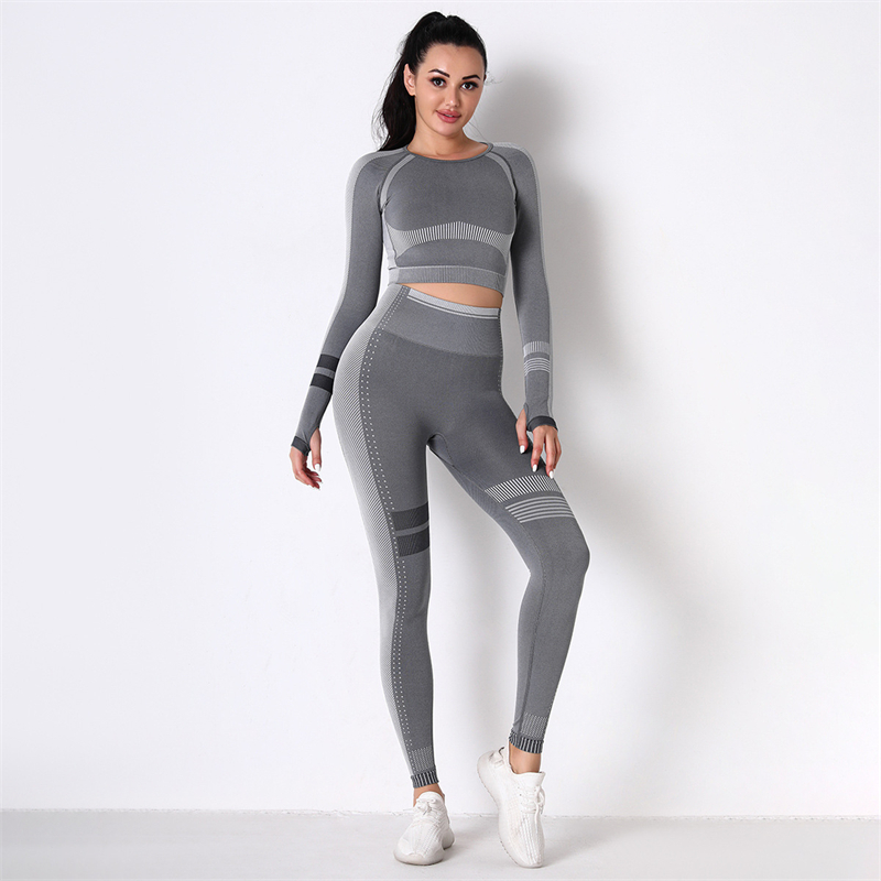 5 colors Fashion Modern Breathable Workout Clothing Women Active Wear Yoga Set hygroscopic New Product