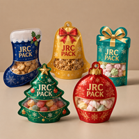 Sachet Doypack Personnalisable avec Logo Imprimé, Matériau Qualité Alimentaire, Anti-Humidité, pour Bonbons, Biscuits, Noël, Auto-Scellant