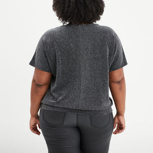 Soft Polyamide Long Logo Short Sleeve Plus Size T-Shirt for Women with Relaxed Fit Breathable Fabric Daily Wear & Layering - Product Image 5