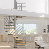 Escaliers en spirale modulaires en métal personnalisables, garde-corps en verre, design moderne écologique, utilisation en appartement, installation facile, sécurité intérieure JGN