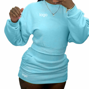 Bộ đồ thể thao nữ mùa hè FloralCharm mới về, thiết kế thời trang, áo dài tay, chân váy ngắn, màu trơn, 2 món - Product Image 4