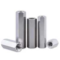 Tuerca hexagonal de acoplamiento, piezas de precisión para máquinas, tuerca larga roscada de acero inoxidable, conector mecanizado, elemento de fijación industrial