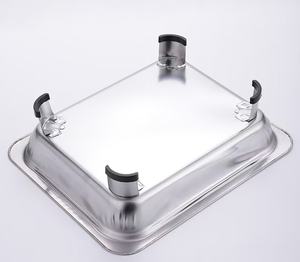 مقلاة شواء بغطاء مستطيلة طبق شواية بأغطية أطباق طعام صواني شواء مع مقابض حاوية طعام - Product Image 3