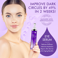 Sérum Contour des Yeux en Gros Anti-Âge à la Caféine, Rouleau de Sérum pour les Yeux au Rétinol, Acide Hyaluronique et Collagène, pour l'Élimination des Poches et Cernes