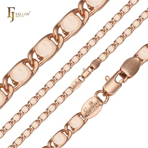 F94110179 FJ Fallon модные ювелирные изделия Улитка звено пунктирные белые цепочки с покрытием из розового золота два тона латунь на основе