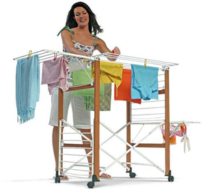 Séchoir à linge réglable en aluminium et nylon, pliable, à pousser et tirer, pour porte - Product Image 5