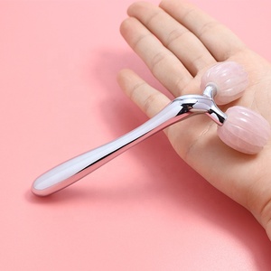 Masseur rotatif en quartz, <span class=keywords><strong>sculpteur</strong></span> facial 3D en jade naturel rose pour soins de beauté et de santé personnels, sûr pour la peau - Product Image 4