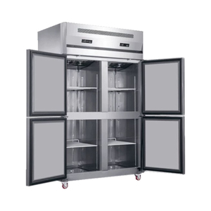 Congélateur commercial à quatre portes en acier inoxydable de grande capacité, équipement de cuisine avec construction renforcée - Product Image 6