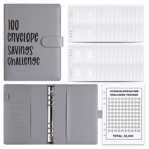 Carnet de notes en cuir magnétique A5 100 jours pour économiser de l'argent Budget Binder Saving Challenge Envelope - Product Image 2