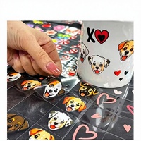 Etiquetas Adhesivas Personalizadas Kiss Cut UV para Vasos de PET, Lavables, Resistentes al Agua, con Diseño de Dibujos Animados y Logotipo Personalizado
