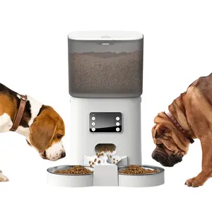 Mangeoire automatique pour animaux de compagnie 6L en acier inoxydable Double bol mangeoire automatique pour chiens affichage Lcd mangeoire automatique pour animaux de compagnie