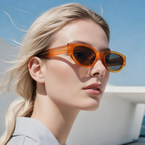 2025 High Quality Unisex Retro Vintage Punk <b>Black</b> Custom Logo <b>Sunglasses</b> Cat Eye Acetate <b>Sunglasses</b> - Product Image 4