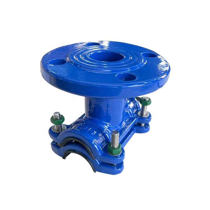 ISO2531 ductile cast iron GGG50 flanged saddle clamp for PVC/PE pipes