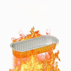 Barquettes rectangulaires réutilisables et durables en aluminium pour friteuse à air, pour la cuisson de Durian au fromage, 166mm/200ml, pour usage promotionnel de marque personnalisée - pour les snacks - Product Image 4