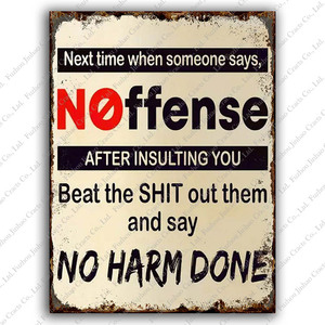 Nessuna zona drammatica non porta quel casino qui intorno Vintage segno di latta decorazione da parete Custom 8 "X12" segni di metallo antico in vendita - Product Image 3